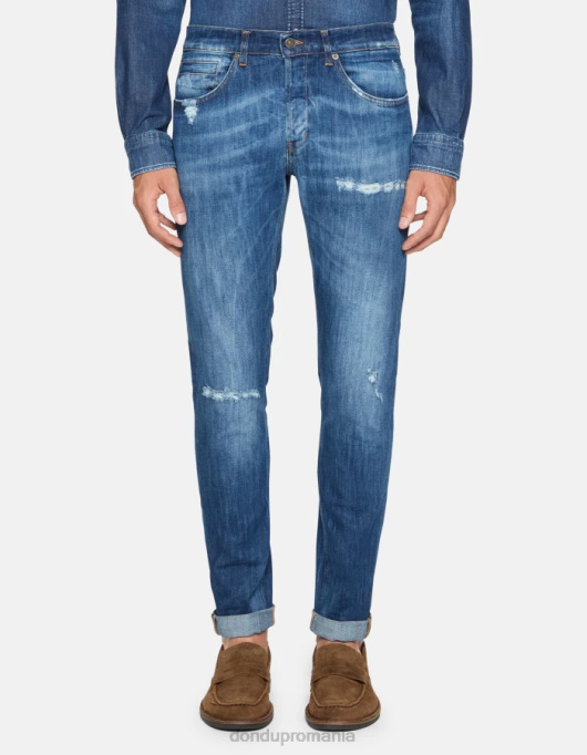 bărbați blugi skinny george din denim elastic V84D592 îmbrăcăminte albastru DONDUP