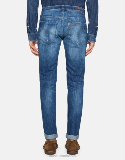 bărbați blugi skinny george din denim elastic V84D592 îmbrăcăminte albastru DONDUP