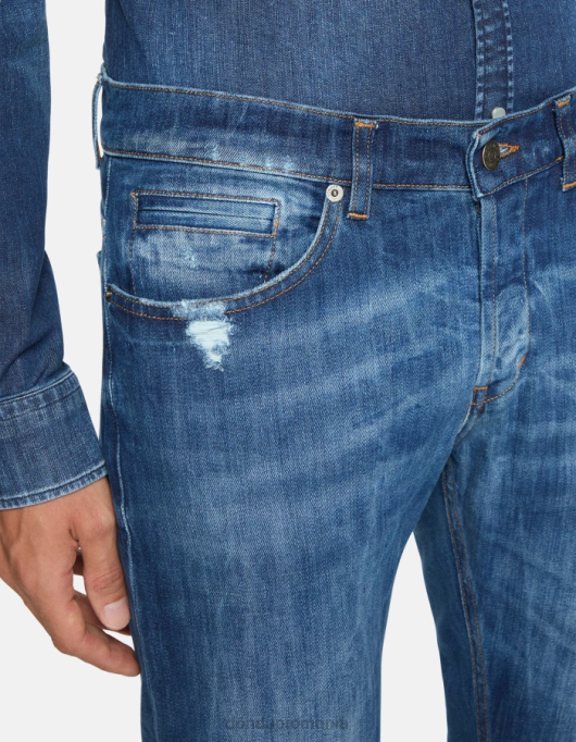 bărbați blugi skinny george din denim elastic V84D592 îmbrăcăminte albastru DONDUP