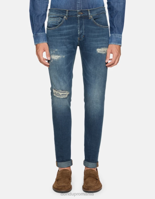 bărbați blugi skinny george din denim elastic V84D594 îmbrăcăminte albastru DONDUP