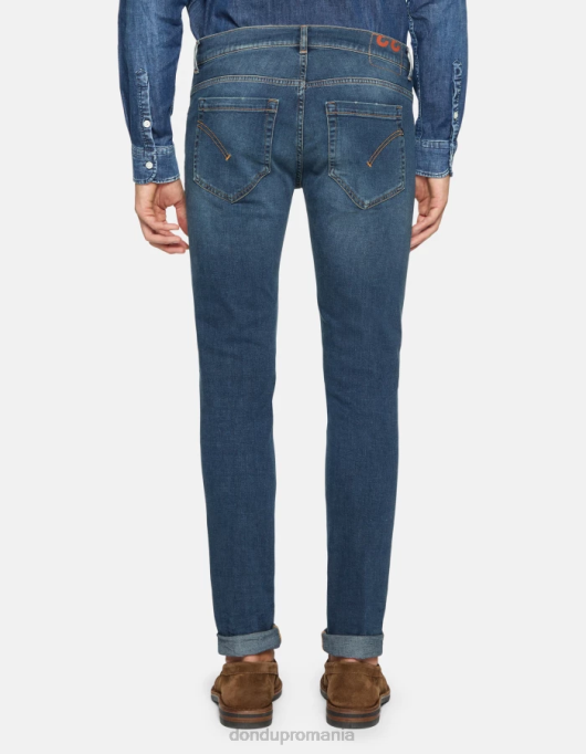 bărbați blugi skinny george din denim elastic V84D594 îmbrăcăminte albastru DONDUP