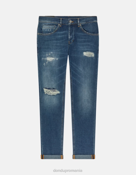 bărbați blugi skinny george din denim elastic V84D594 îmbrăcăminte albastru DONDUP