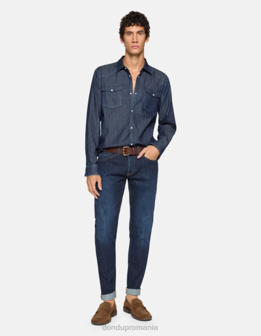 bărbați blugi skinny george din denim elastic V84D609 îmbrăcăminte albastru DONDUP