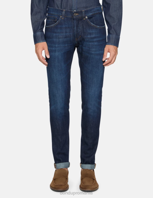 bărbați blugi skinny george din denim elastic V84D615 îmbrăcăminte albastru DONDUP