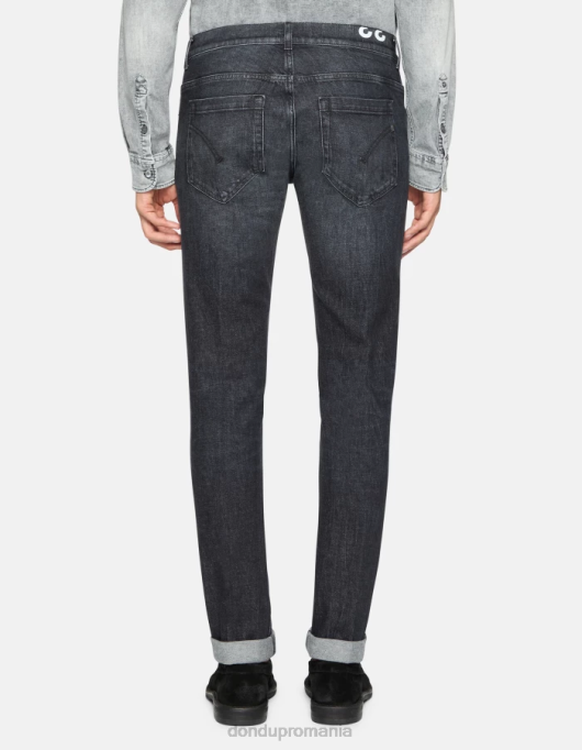 bărbați blugi skinny george din denim elastic V84D625 îmbrăcăminte negru DONDUP
