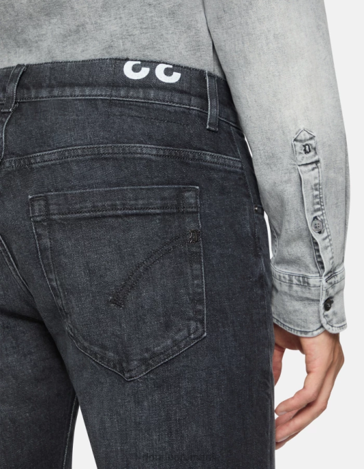 bărbați blugi skinny george din denim elastic V84D625 îmbrăcăminte negru DONDUP