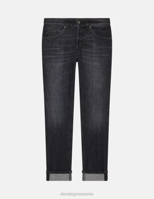 bărbați blugi skinny george din denim elastic V84D625 îmbrăcăminte negru DONDUP