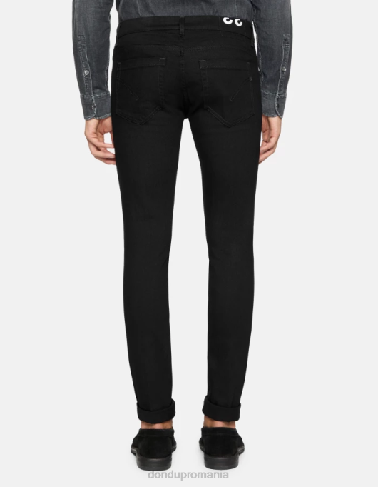 bărbați blugi skinny george din denim elastic V84D635 îmbrăcăminte negru DONDUP