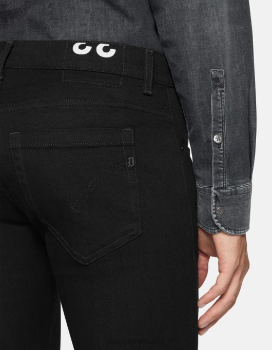 bărbați blugi skinny george din denim elastic V84D635 îmbrăcăminte negru DONDUP