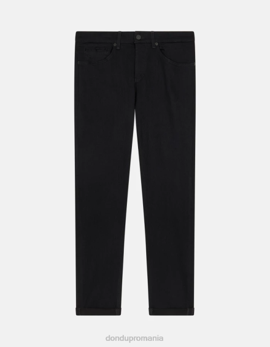 bărbați blugi skinny george din denim elastic V84D635 îmbrăcăminte negru DONDUP