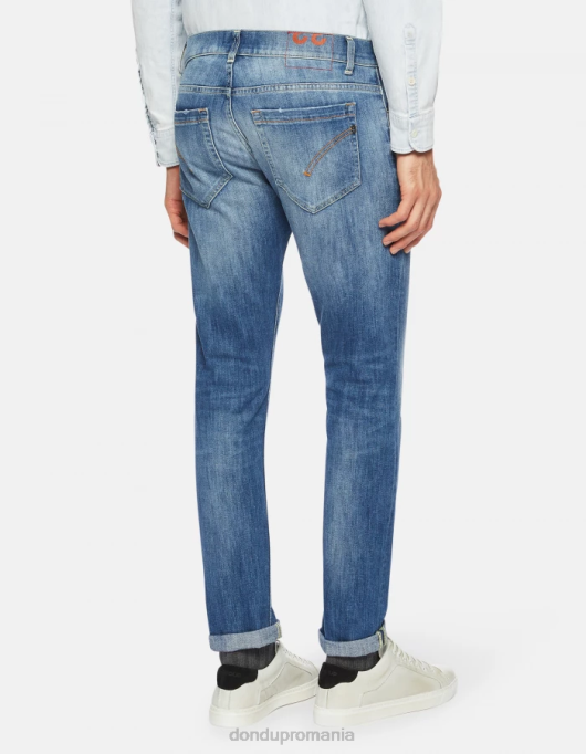 bărbați blugi skinny george din denim elastic V84D659 îmbrăcăminte albastru DONDUP