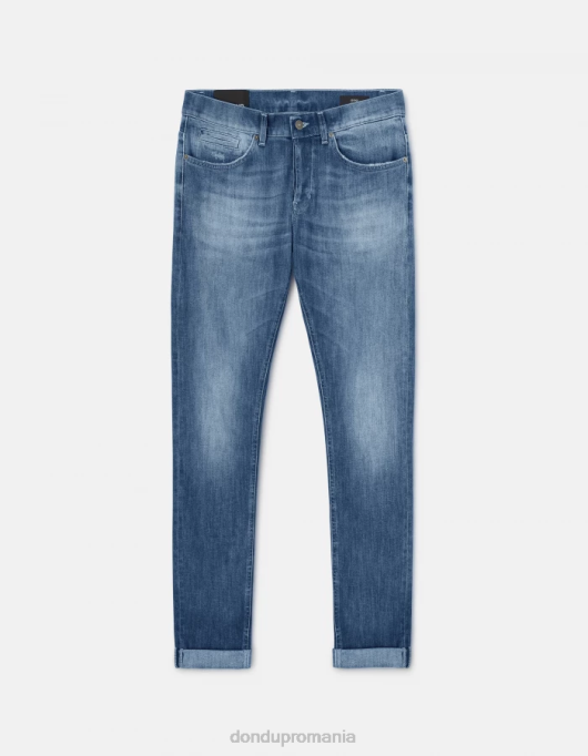 bărbați blugi skinny george din denim elastic V84D659 îmbrăcăminte albastru DONDUP