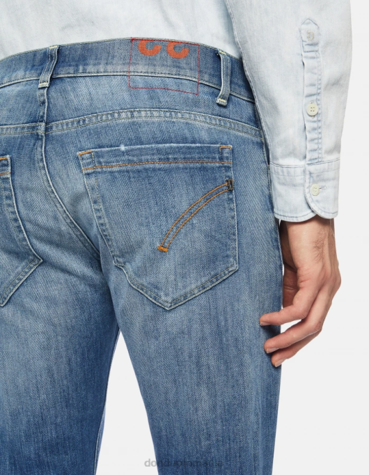 bărbați blugi skinny george din denim elastic V84D659 îmbrăcăminte albastru DONDUP