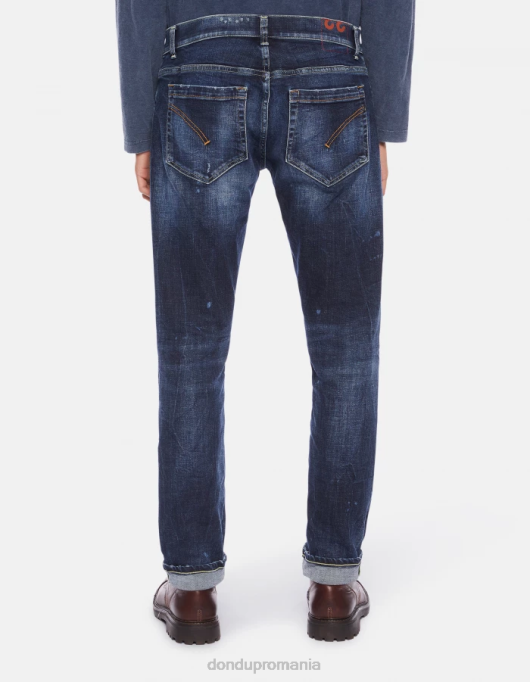 bărbați blugi skinny george din denim elastic V84D661 îmbrăcăminte albastru DONDUP