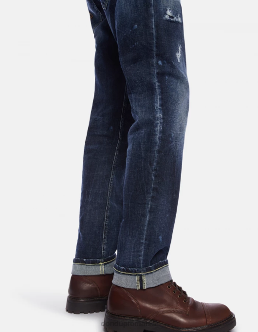 bărbați blugi skinny george din denim elastic V84D661 îmbrăcăminte albastru DONDUP