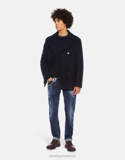 bărbați blugi skinny george din denim elastic V84D661 îmbrăcăminte albastru DONDUP