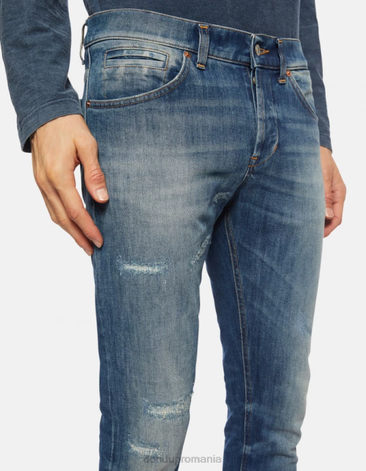 bărbați blugi skinny george din denim elastic V84D667 îmbrăcăminte albastru DONDUP