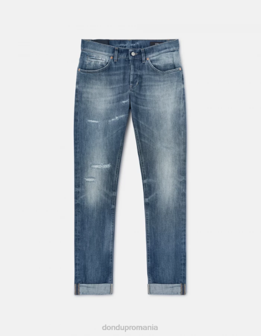 bărbați blugi skinny george din denim elastic V84D667 îmbrăcăminte albastru DONDUP