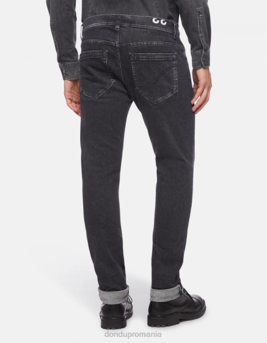 bărbați blugi skinny george din denim elastic V84D672 îmbrăcăminte negru DONDUP