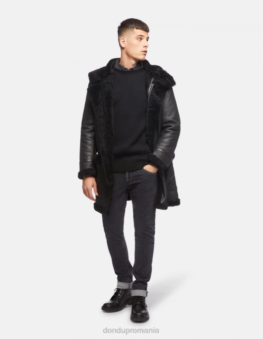 bărbați blugi skinny george din denim elastic V84D672 îmbrăcăminte negru DONDUP