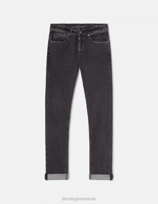 bărbați blugi skinny george din denim elastic V84D672 îmbrăcăminte negru DONDUP