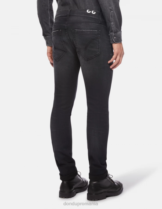 bărbați blugi skinny george din denim elastic V84D673 îmbrăcăminte negru DONDUP
