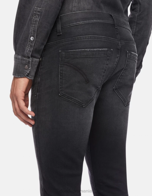 bărbați blugi skinny george din denim elastic V84D673 îmbrăcăminte negru DONDUP