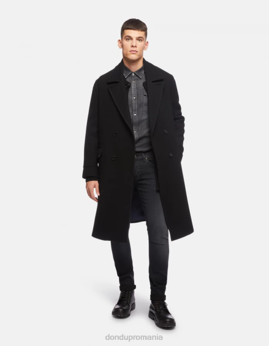 bărbați blugi skinny george din denim elastic V84D673 îmbrăcăminte negru DONDUP