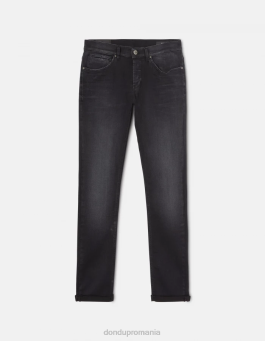 bărbați blugi skinny george din denim elastic V84D673 îmbrăcăminte negru DONDUP