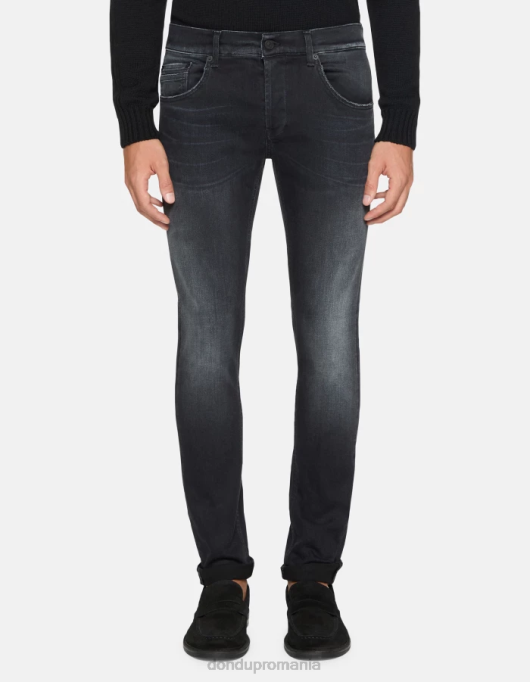 bărbați blugi skinny ritchie din denim elastic V84D630 îmbrăcăminte negru DONDUP