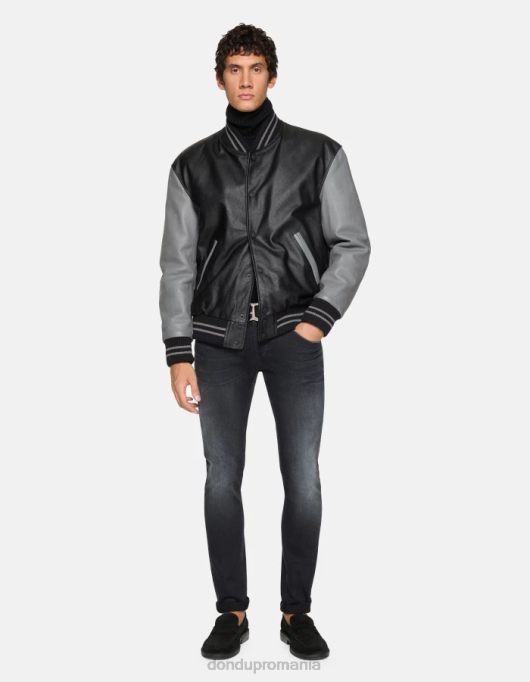 bărbați blugi skinny ritchie din denim elastic V84D630 îmbrăcăminte negru DONDUP