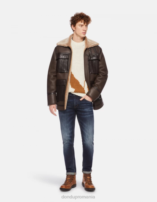 bărbați blugi skinny ritchie din denim elastic V84D662 îmbrăcăminte albastru DONDUP