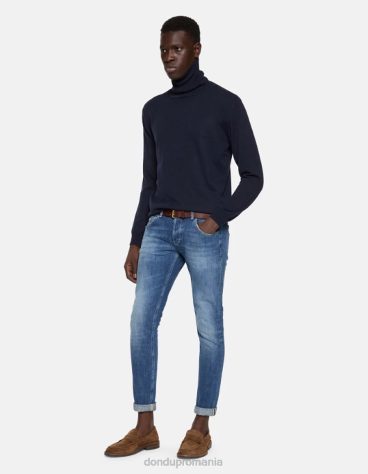 bărbați blugi skinny ritchie din denim elastic V84D677 îmbrăcăminte albastru DONDUP