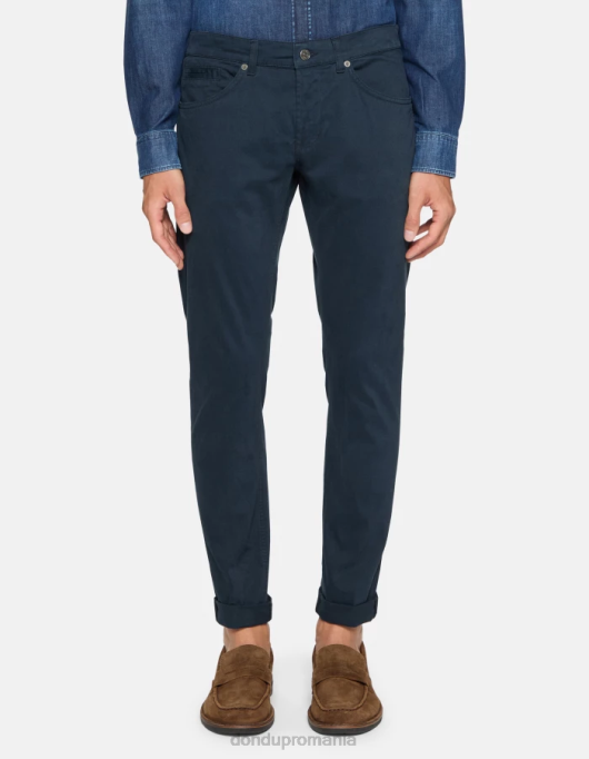 bărbați pantaloni skinny din bumbac george V84D647 îmbrăcăminte albastru marin DONDUP