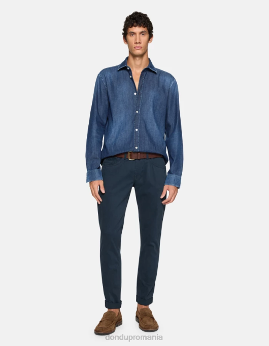 bărbați pantaloni skinny din bumbac george V84D647 îmbrăcăminte albastru marin DONDUP