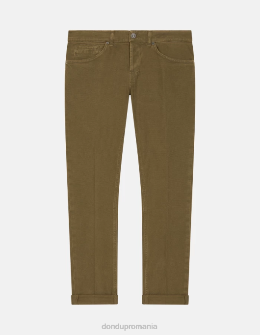 bărbați pantaloni skinny din bumbac george V84D650 îmbrăcăminte verde armată DONDUP