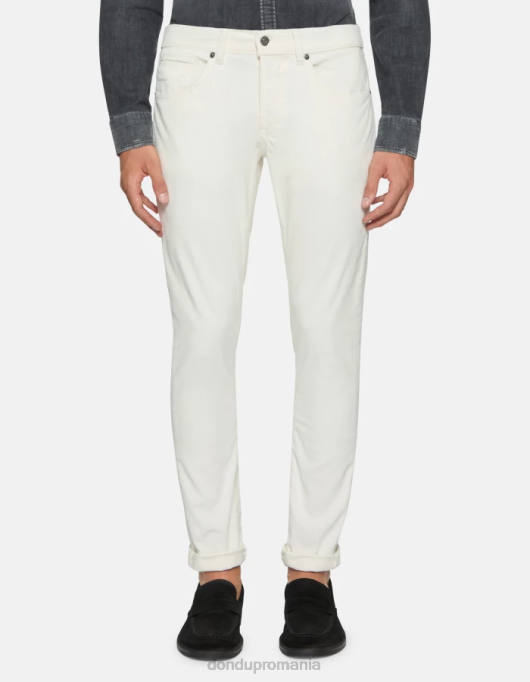 bărbați pantaloni skinny din catifea george V84D642 îmbrăcăminte alabastru DONDUP