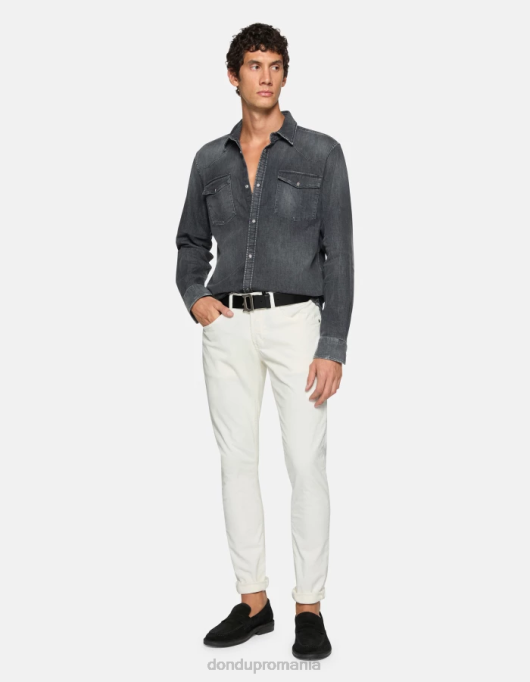 bărbați pantaloni skinny din catifea george V84D642 îmbrăcăminte alabastru DONDUP