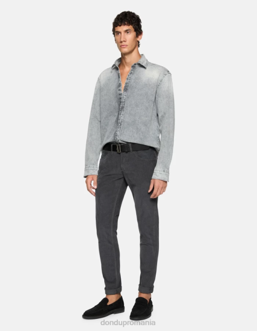 bărbați pantaloni skinny din catifea george V84D644 îmbrăcăminte fumo DONDUP