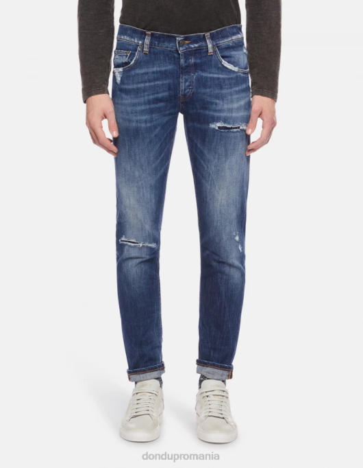 bărbați blugi mius slim-fit de 32 inchi din denim elastic V84D624 îmbrăcăminte albastru DONDUP