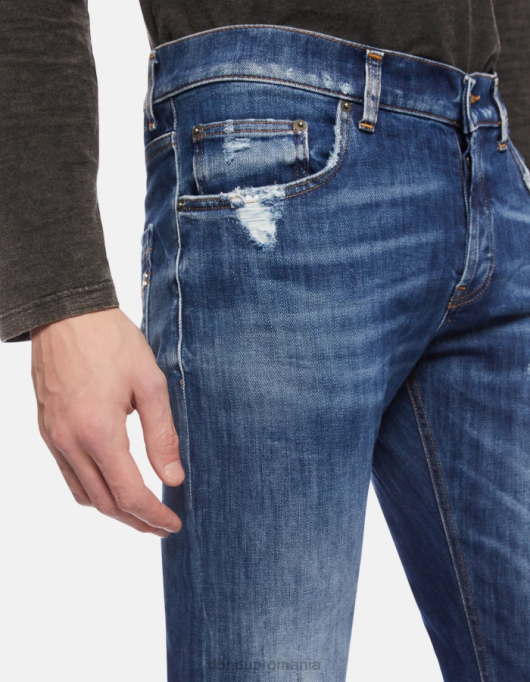 bărbați blugi mius slim-fit de 32 inchi din denim elastic V84D624 îmbrăcăminte albastru DONDUP