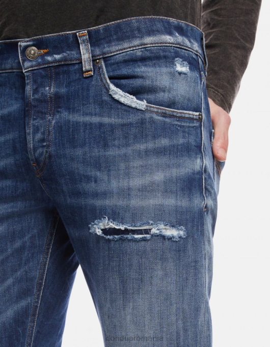 bărbați blugi mius slim-fit de 32 inchi din denim elastic V84D624 îmbrăcăminte albastru DONDUP