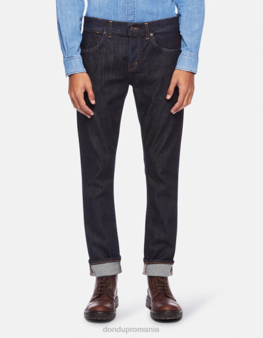 bărbați blugi travis slim-fit din denim elastic din cașmir V84D604 îmbrăcăminte albastru DONDUP