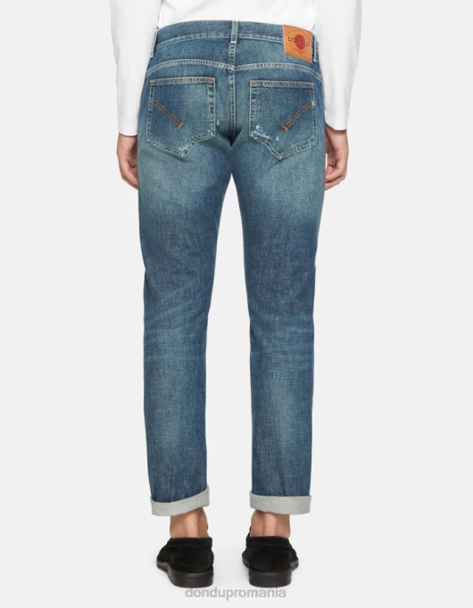 bărbați blugi travis slim-fit din denim rigid cu margine V84D574 îmbrăcăminte albastru DONDUP