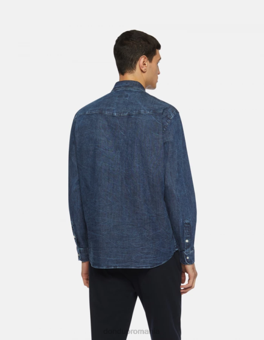 bărbați cămașă din denim, în stil occidental, în formă regulată V84D857 îmbrăcăminte albastru DONDUP