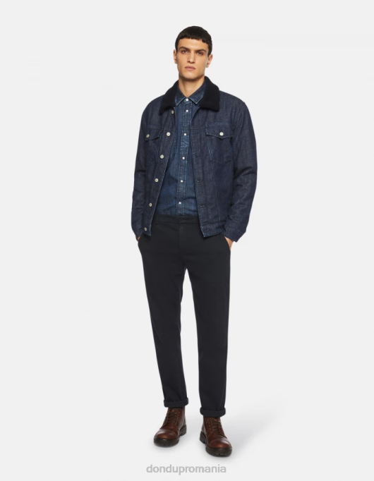 bărbați cămașă din denim, în stil occidental, în formă regulată V84D857 îmbrăcăminte albastru DONDUP