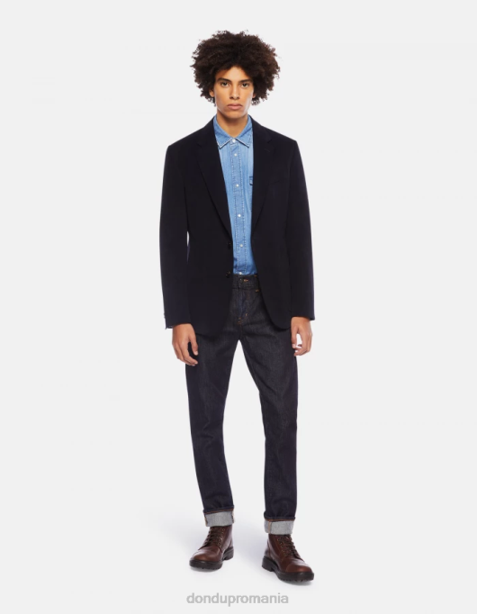 bărbați cămașă din denim, în stil occidental, în formă regulată V84D861 îmbrăcăminte albastru DONDUP