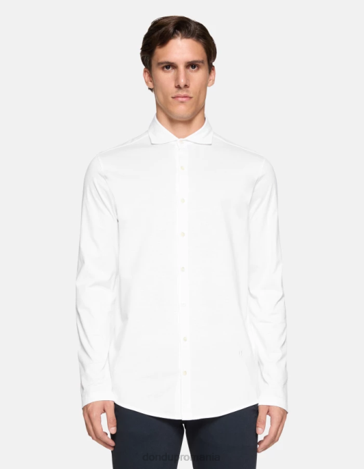 bărbați cămașă din tricou cu o formă regulată V84D849 îmbrăcăminte alb DONDUP