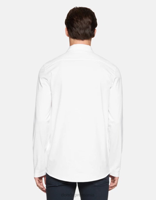 bărbați cămașă din tricou cu o formă regulată V84D849 îmbrăcăminte alb DONDUP
