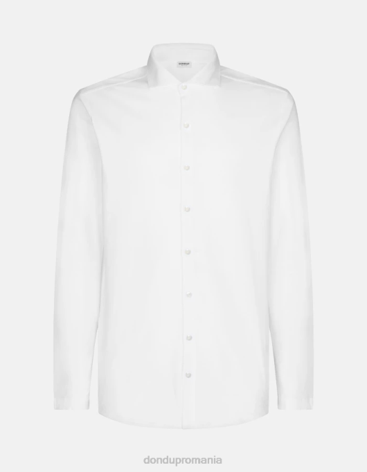 bărbați cămașă din tricou cu o formă regulată V84D849 îmbrăcăminte alb DONDUP